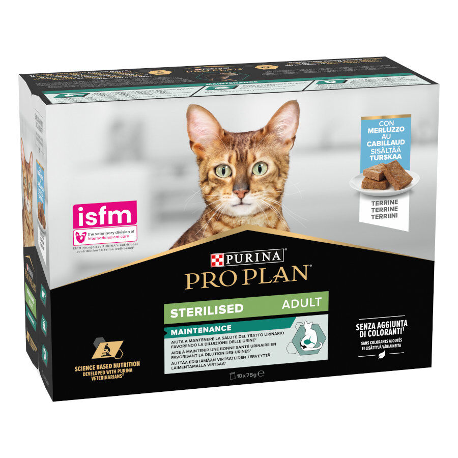 10 sobres x 75 g Pro Plan  Sobres Bacalao para gatos esterilizados, , large indicador imagen numero 1